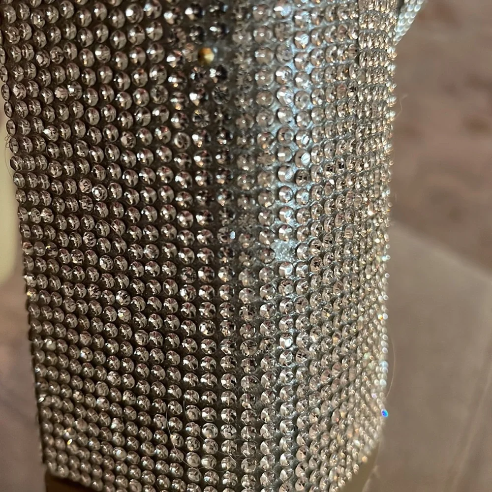 Bebe Areli Silver Platform Block Heels - Picture 9 of 12